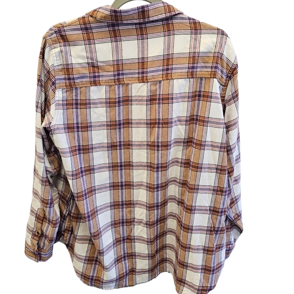 JACHS Girlfriend Plaid Cozy Flannel Pocketed Button Down Shirt Womens - Picture 5 of 10